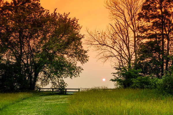 Scenic sunset in the Bluegrass region of Kentucky