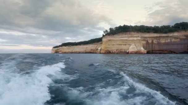 Obrázku Skály Národní Lakeshore — Stock video