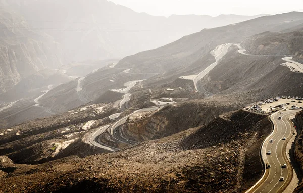 Jebel Jais estrada nos Emirados Árabes Unidos — Fotografia de Stock