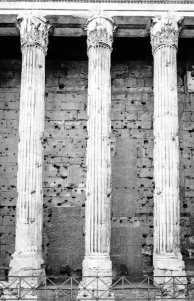 哈德里安神庙的柱子 — 图库照片