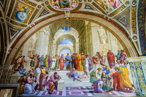 De school van Athene fresco — Stockfoto