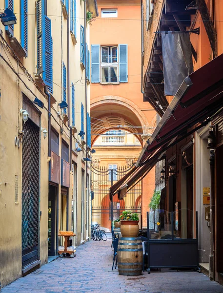 Talya Bologna Nın Tarihi Merkezinde Küçük Bir Sokak — Stok fotoğraf