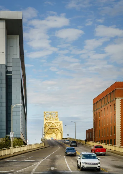 Louisville 2020 Február George Rogers Clark Memorial Bridge Más Néven — Stock Fotó