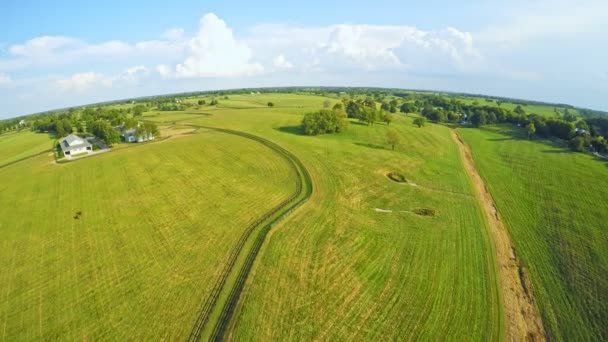 Vue Aérienne Panoramique Des Fermes Équestres Kentucky Central — Video