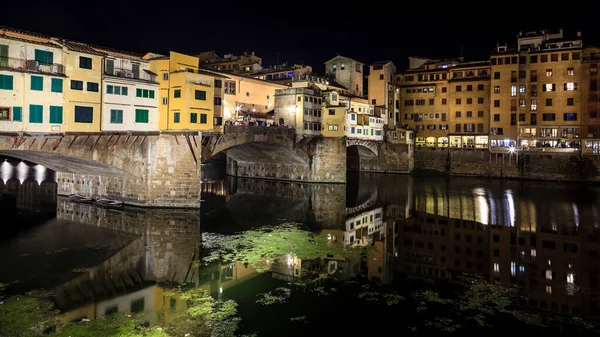 View Ponte Vecchio Old Bridge Arno River Florence Italy Night — Stock Photo, Image