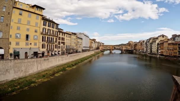Vista Panoramica Sul Ponte Vecchio Ponte Vecchio Firenze — Video Stock