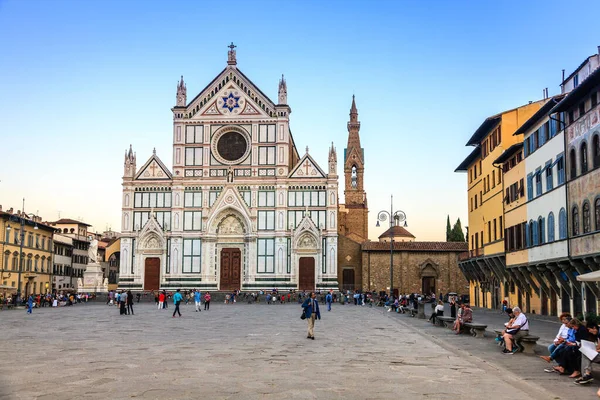 Florencia Italia Septiembre 2015 Basílica Santa Cruz Piazza Santa Croce — Foto de Stock