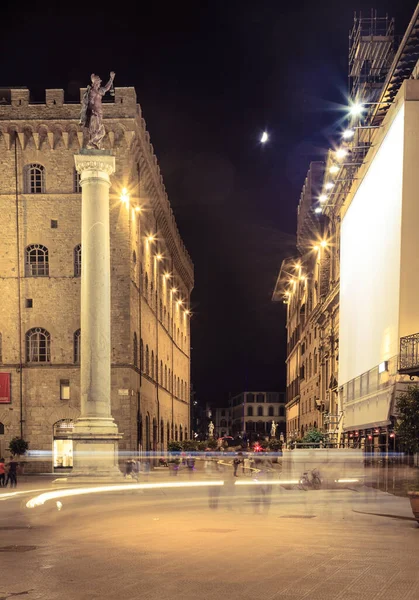 Piazza Santa Trinita Florence Italy Night — Stock Photo, Image