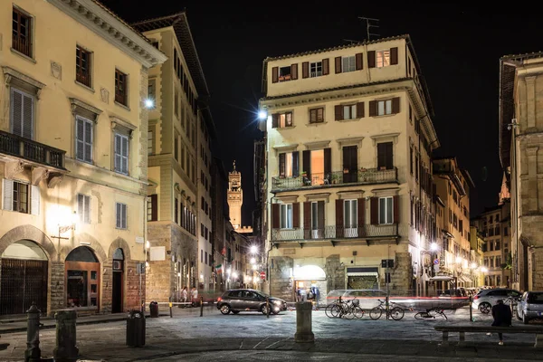 Santa Croce Meydanı Floransa Daki Arnolfos Sarayı Kulesi Nin Manzarası — Stok fotoğraf