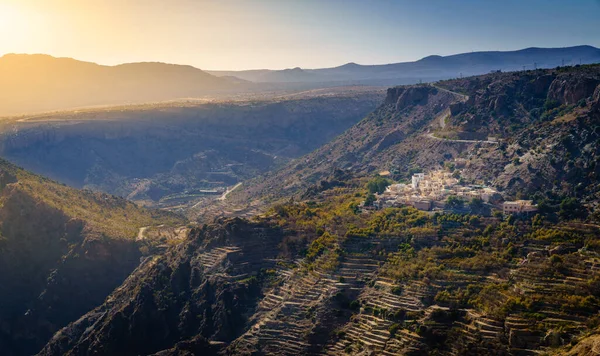 Pola Tarasowe Widziane Góry Jebel Akhdar Omanie — Zdjęcie stockowe