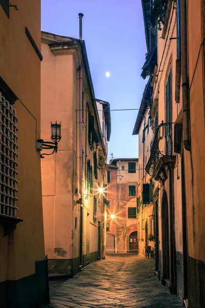 Lucca Talya Nın Eski Bir Bölgesinde Dar Bir Yerleşim Yerinin — Stok fotoğraf