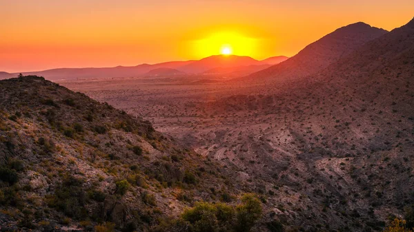 Scénický Západ Slunce Jebel Akhdar Zelená Hora Ománu — Stock fotografie