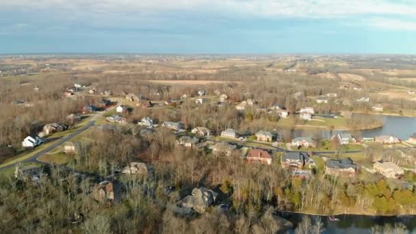 Images Aériennes Lotissement Résidentiel Bord Lac Dans Kentucky Central — Video