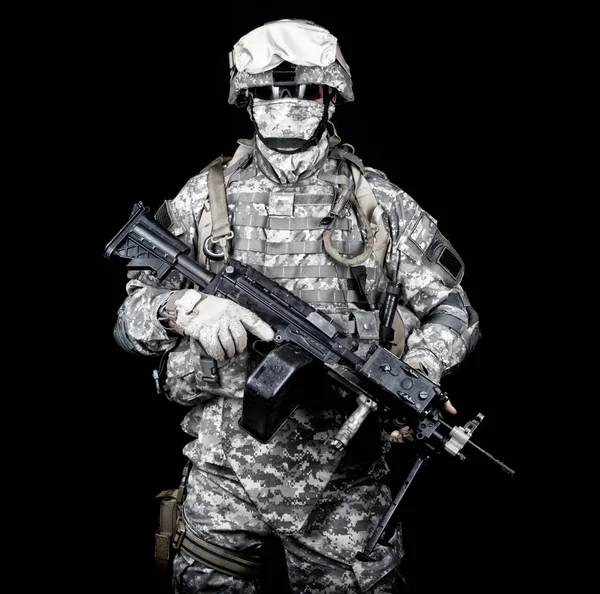 USA: S marinsoldater kulspruteskytt studio skott — Stockfoto