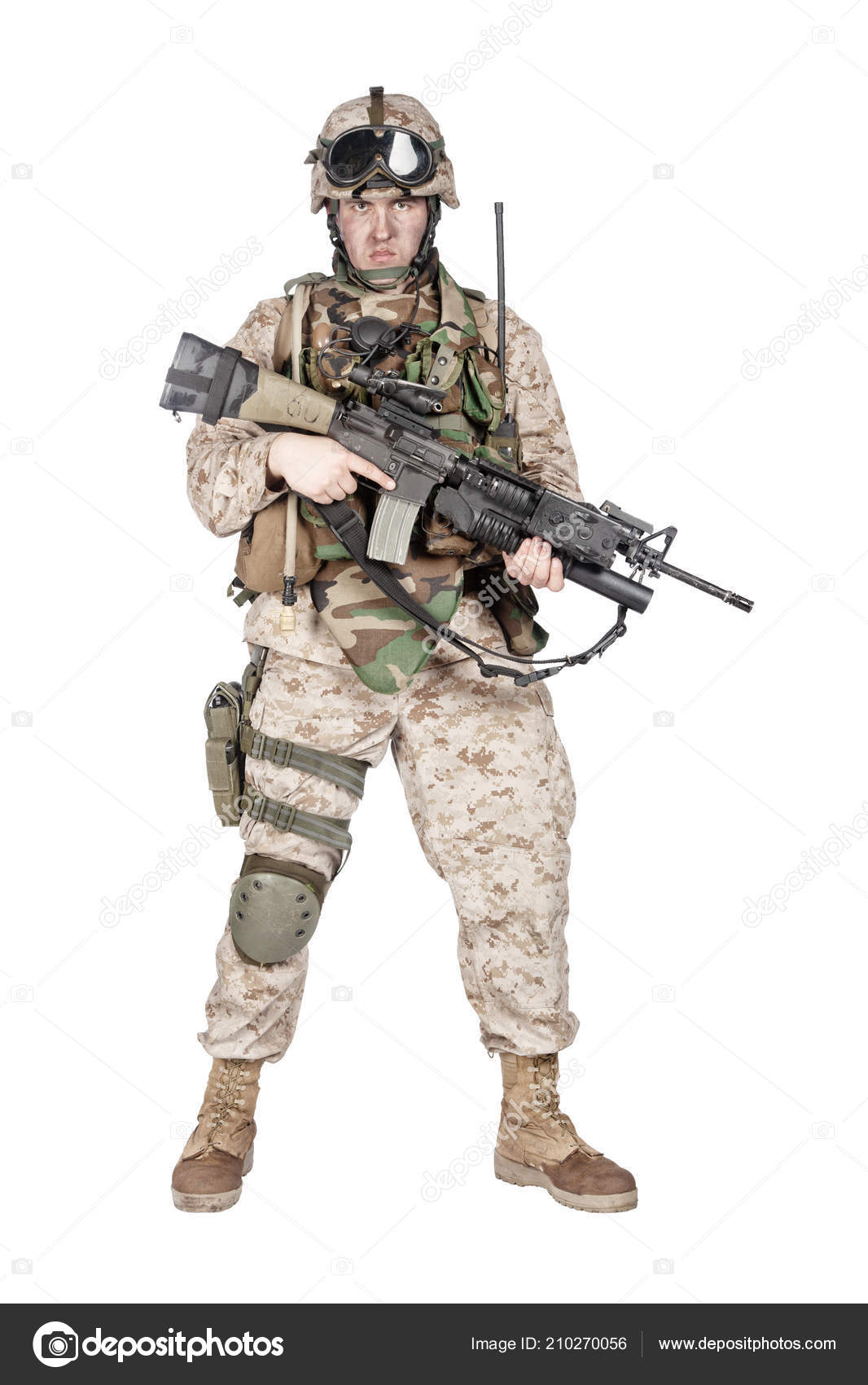 Equipped and armed U.S. Marine Corps rifleman Stock Photo by ©zabelin ...