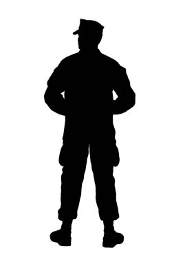 Asker geçit dinlenme pozisyon arkadan görünüm çekimi