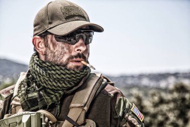 Army soldier, professional mercenary portrait clipart