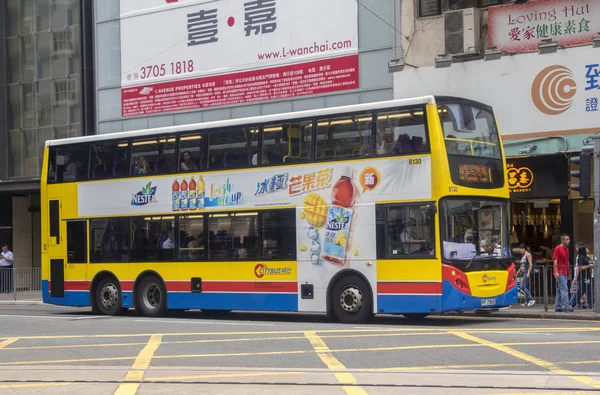 2018 Two Storied Shuttle Bus Street Hong Kong — Stock Photo, Image
