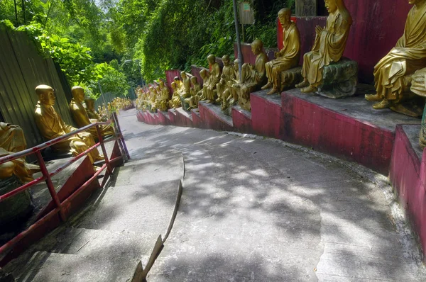 Estátuas Mosteiro Dos Dez Mil Budas Sha Tin Hong Kong — Fotografia de Stock