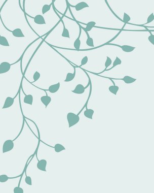 blue ivy vine silhouette, elegant pastel decorative border or corner design element of leaves in pretty spring layout, wedding invitation design, fancy elegant background decoration