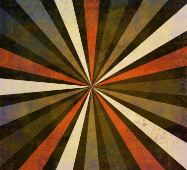 Retro yıldız patlaması veya sunburst arka plan deseni bir vintage sonbahar renk paleti turuncu kırmızı ve gri bir Radyal çizgili tasarım ile