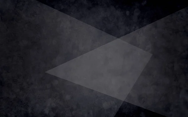 エレガントな幾何学的デザインのテクスチャーの黒い背景上の黒い白と灰色の三角形の抽象的な層 — ストック写真