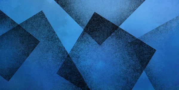 Abstract Blue Background Black Geometric Square Shapes Layered Random Pattern — Stock Photo, Image