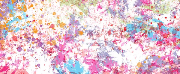 红色彩斑斓的水滴和色彩斑斓 凌乱的图案的喷涂背景 — 图库照片