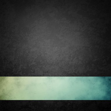 black background with blue green ribbon, distressed vintage grunge texture with marbled black and gray stone or rock design, old dark charcoal color design that is elegant and classy