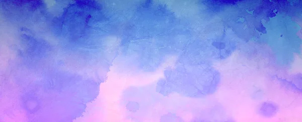 Niebieski Fioletowy Różowy Akwarela Tło Malowanie Miękkich Kolorach Starym Zgnieciony — Zdjęcie stockowe