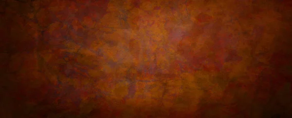 秋または秋の色で錆びた金属ヴィンテージのイラストで大理石の亀裂やしわの増加と赤オレンジと黒のグランジテクスチャの背景デザイン — ストック写真