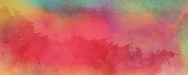 Барвистий Акварельний Фон Абстрактного Неба Сонця Пухнастими Червоно Рожевими Жовтими — стокове фото