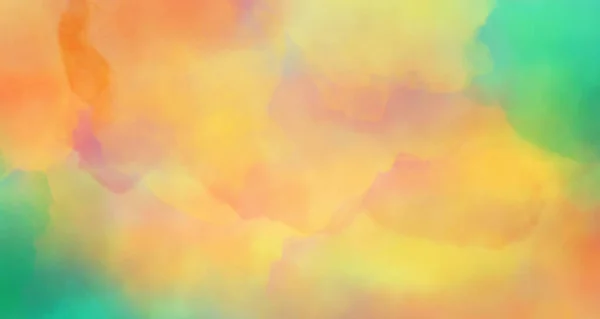 Colorido Fondo Acuarela Cielo Atardecer Abstracto Con Nubes Hinchadas Brillantes —  Fotos de Stock