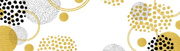 Золотой Черно Белый Современный Дизайн Фона Блестящие Золотые Металлические Круги — стоковое фото