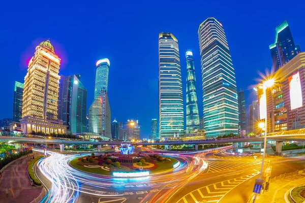 Nachtansicht Des Bezirks Lujiazui Shanghai China — Stockfoto
