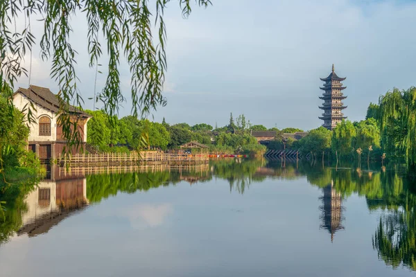 Paisagem Wuzhen Uma Cidade Cênica Histórica — Fotografia de Stock