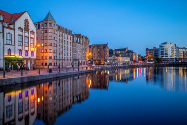 night view of leith by the river clipart
