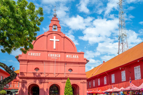 Christ church and Dutch square in Malacca (Melaka)