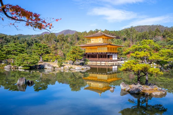 Kinkakuji Στο Rokuonji Χρυσό Περίπτερο Στο Κιότο — Φωτογραφία Αρχείου