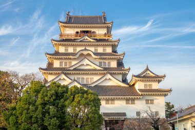 Japonya Fukuyama Castle Tenshu cephe görünümünde