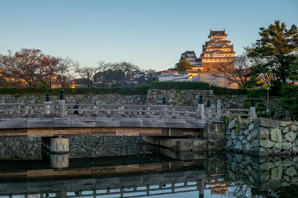 Himeji Κάστρο Βράδυ Στο Hyogo Ιαπωνία Στην Αυγή — Φωτογραφία Αρχείου