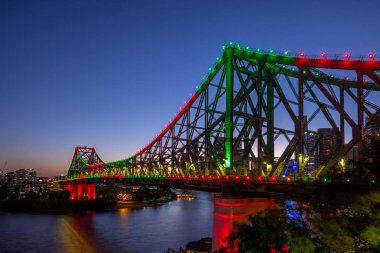 brisbanein queensland, Avustralya akşam manzarası