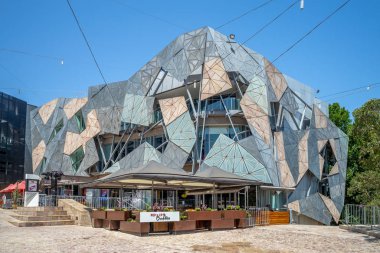 Melbourne, Avustralya - 1 Ocak 2019: Federasyon Meydanı, film, video oyunları, dijital kültür ve sanat bir Avustralya'nın Ulusal Müzesi, hareketli görüntü için Avustralya Merkezi