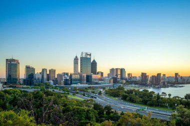 perth Batı Avustralya'da manzarası, gece