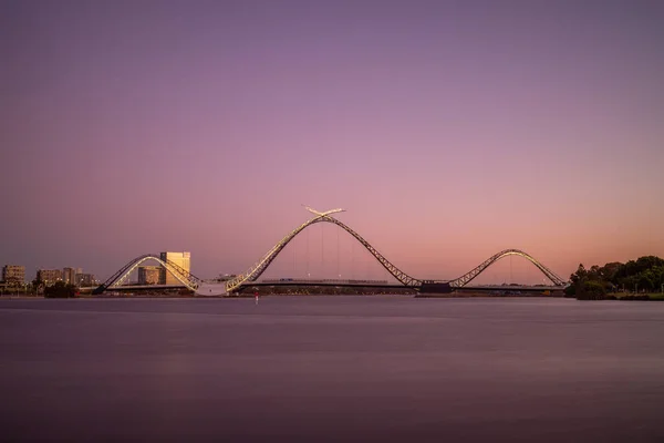 Puente Matagarup Perth Australia Atardecer — Foto de Stock