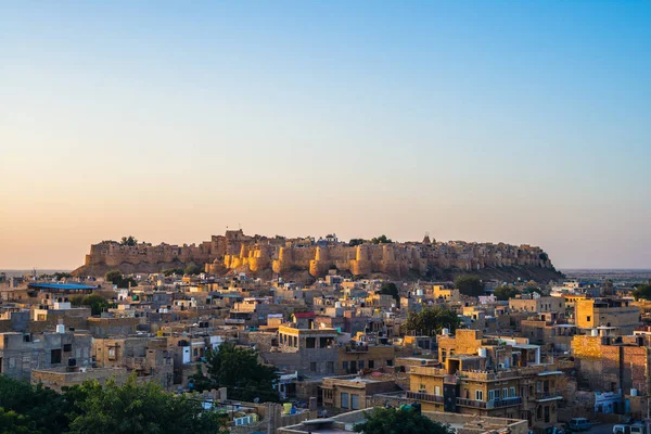 Vista Sulla Città Con Forte Jaisalmer Rajasthan India — Foto Stock