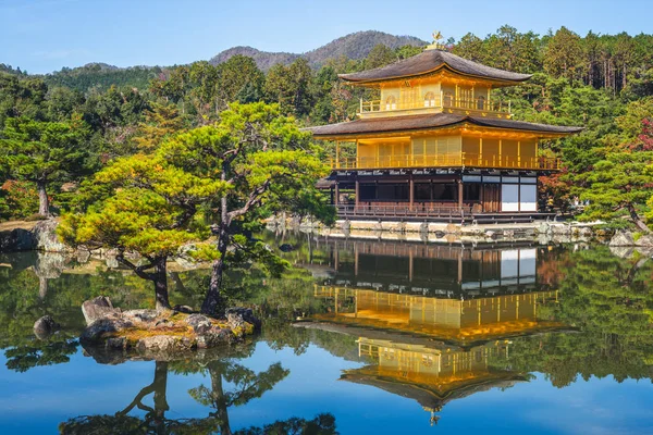 Kinkakuji Στο Rokuonji Χρυσό Περίπτερο Στο Κιότο — Φωτογραφία Αρχείου