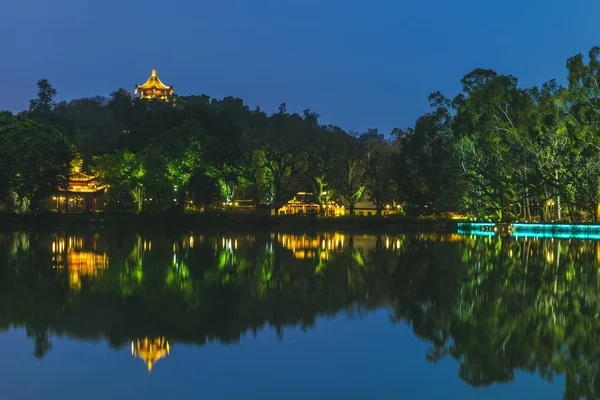 West Lake Xihu Park Fuzhou Čína Noci — Stock fotografie