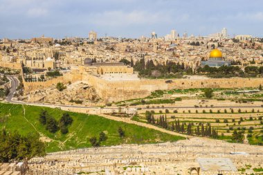 skyline of old city of jerusalem, israel clipart