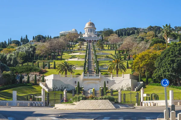 Street View Της Χάιφα Και Bahai Παρεκκλήσι Στο Ισραήλ — Φωτογραφία Αρχείου